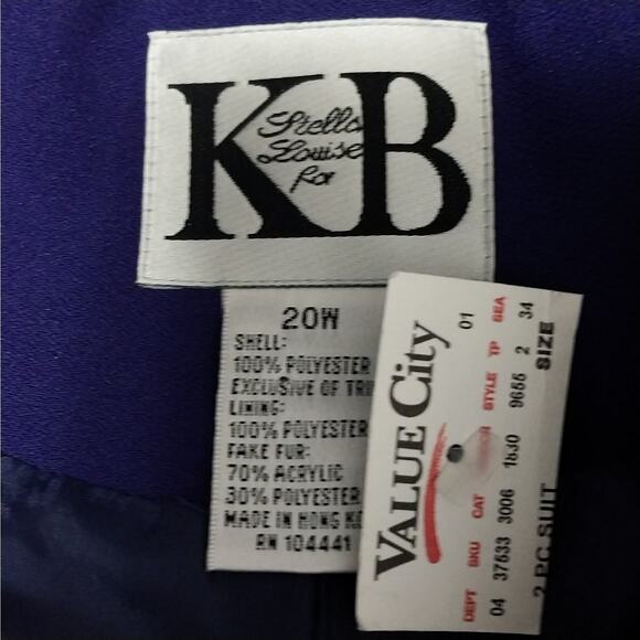 NWT! KB STELLA LOUISE! VIOLET PURPLE 3PC "TOP", JACKET & SKIRT DRESS SUIT!SZ 20W - Picture 11 of 13